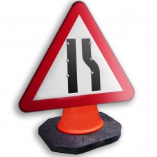 Road Narrows Offside Cone Sign 600mm